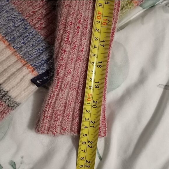 Jing Cheng 6 Careless Mohair Angora Multiclor Longslvs Strips Full Zipper Women - Picture 9 of 11